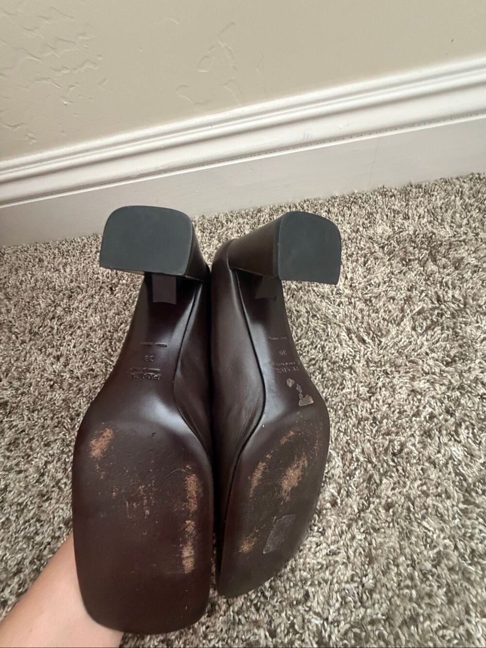 Prada Brown Leather Pumps Size 39 Women - Picture 5 of 16